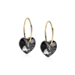 GT Ear Ring Heart Black Diamond